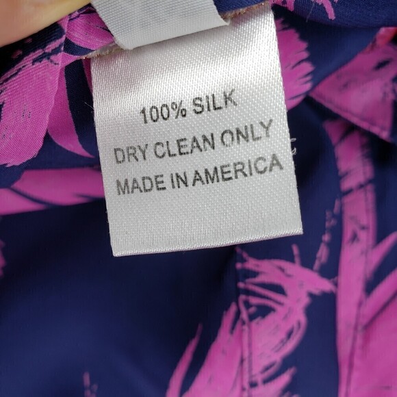 Amanda Uprichard Silk Feather Print Long Sleeve Popover Tunic XS - Picture 5 of 5